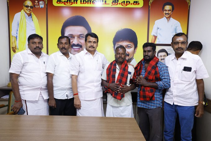 On July 17, in Karur North Union at Vangal Kuppuchipalayam Panchayat, Mr. K. Muniyappan, West Karuppampalayam AIADMK Branch Secretary, along with functionary Mr. Yuvaraj, joined the DMK.The joining took place as part of the party’s continued grassroots strengthening efforts in the region.